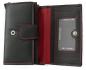 Mobile Preview: Geldbörse Damen SALE Echt Leder Schwarz/Rot 12 Kartenfächer Münzfach mit Reißverschluss