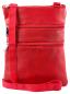 Mobile Preview: Damen Umhängetasche Echt Leder Rot Crossbody Bag | 3 Außenfächer mit Reißverschluss