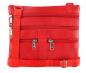 Preview: Kleine Umhängetasche Echt Leder Rot Crossbody Bag | 5 Außenfächer mit Reißverschluss