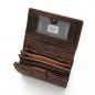 Preview: Damen Portemonnaie Echt Leder Büffel Braun dreifach gefaltet Münzfach mit Reißverschluss & viele Kartenfächer