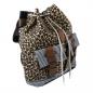 Mobile Preview: Damen Rucksack mit Leopardenmuster Außentaschen & Innentasche mit Reisverschluss