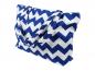 Mobile Preview: Strandtasche blau weiß Zickzack-Streifen & Reißverschluss | Shopper XXL mit Innentasche