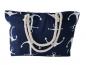 Mobile Preview: Shopper-Tasche navy blau mit weißen Anker & Reißverschluss | Damen Shopper XXL