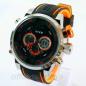 Preview: VIVE Uhr Herren Chronograph Schwarz-Orange mit Silikonband | Top gebrauchter Chronograph