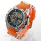 Preview: VIVE Uhr Herren Chronograph Orange-Silber mit Silikonband | Top gebrauchte Armbanduhr