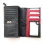 Preview: Portemonnaie Echt Leder Schwarz-Rot für Damen mit 20 Kartenfächer