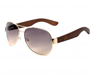 Damen-Sonnenbrille - Pilotenbrille mit Bambusbügel | Modell Mayamar mit UV400 Schutz