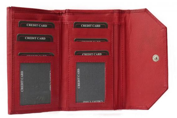 Geldbörse Damen SALE Echt Leder Rot viele Kartenfächer & Münzfach im handlichen Format