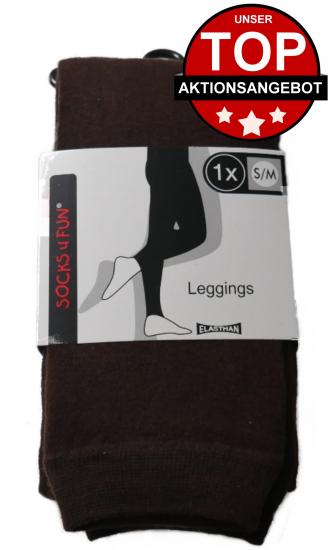 Leggings Damen Baumwoll-Mix Braun Größe S/M=38-42
