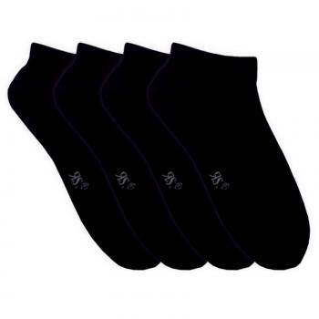 Herren Sneaker-Socken Übergröße 52-54 Schwarz 4 Paar | Verse und Spitze verstärkt, ohne drückende Naht