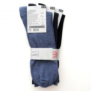 Herren Business-Socken Gr.55-58 in Jeans Marine Schwarz | 3 Paar mit Komfortbund