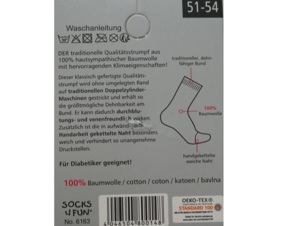 Preview: 3 Paar Herren Socken 51-54 Schwarz 100% Baumwolle weiche Naht