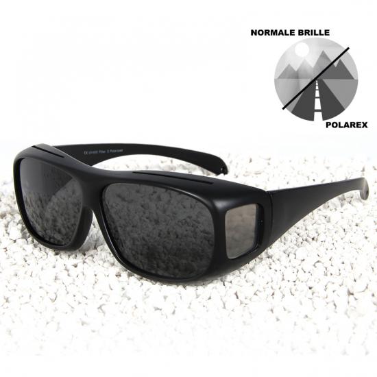 Polarisierte Überzieh-Sonnenbrille UV400 für Brillenträger | Breite Bügel inkl. seitlicher Gläser