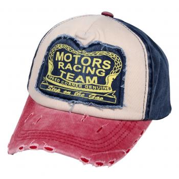 Basecap Motors Racing Vintage Cap in Blau-Rot