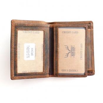 Mini Geldbörse aus Leder mit Kartenfach Münzfach RFID Schutz | Handgemacht aus Büffelleder