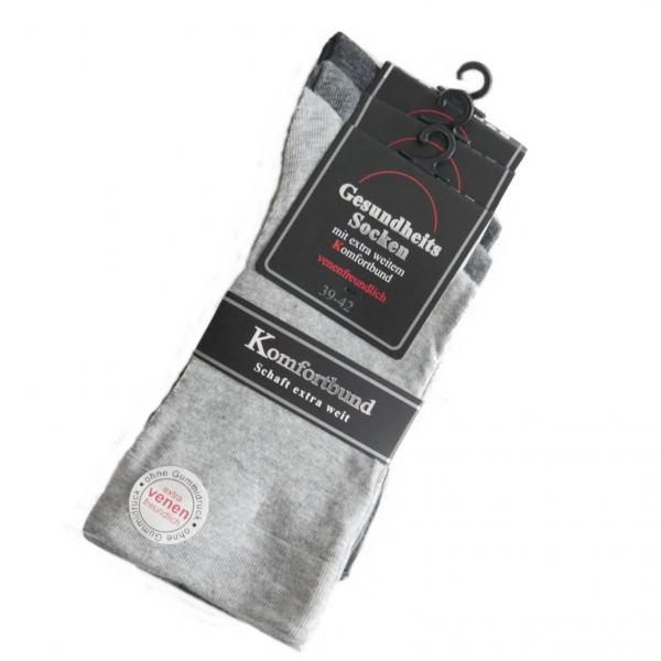 Herren Business-Socken mit breitem Komfortbund in Grautöne | 3 Paar ohne Gummidruck