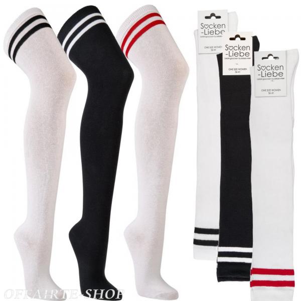 Overknee-Strümpfe für Damen im "College-Style" OneSize-36-41 | 1 Paar Overknee-Socken
