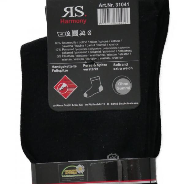 Business-Socken für Herren Gr. 50-52 mit breitem Komfortbund | 3 Paar in Schwarz