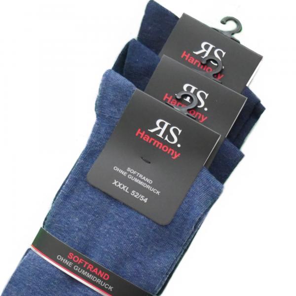 Herren Business-Socken Gr.52-54 Jeanstöne mit Komfortbund | 3 Paar mit verstärkter Ferse & Spitze