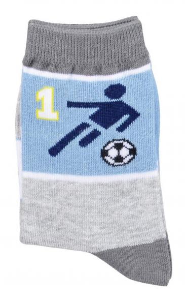 Kinder Socken Jungen Fußball-Motiv 23-26 27-30 31-34 35-38 | 3 Paar Jungen-Socken