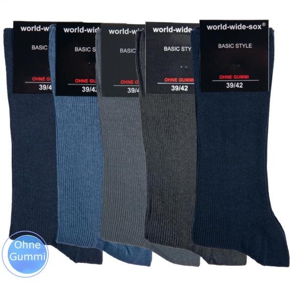 Business-Socken Herren ohne Gummi und ohne Naht im Farbmix | 5 Paar mit handgekettelter Fußspitze