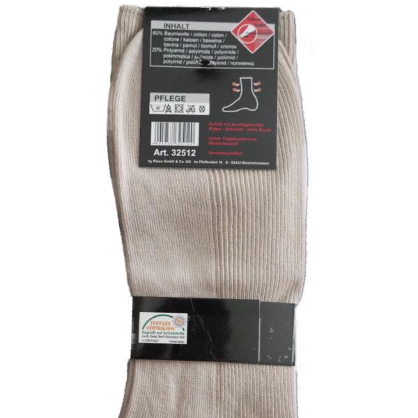 Business-Socken Herren ohne Gummidruck in Naturtöne | 5 Paar mit handgekettelter Fußspitze