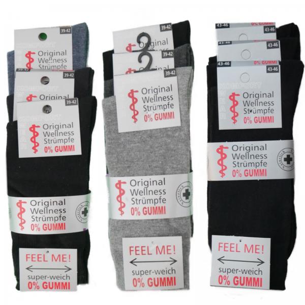 Wellness-Socken Herren extrabreiter Komfortund ohne Gummi in Größe 39-42 43-46 Grau Anthrazit Schwarz Marine Jeans
