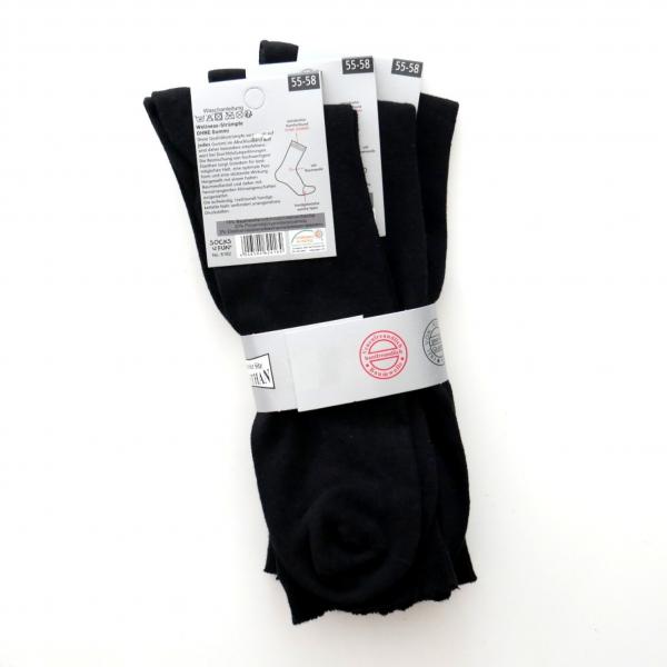 Herren Business-Socken Gr.55-58 mit Komfortbund in Schwarz | 3 Paar ohne Gummidruck