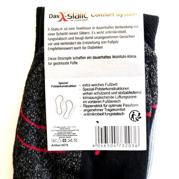 Herren Sport- und Trekking-Socken mit X-Static® Silberfaser| 1 Paar Sportsocken antimikrobiell