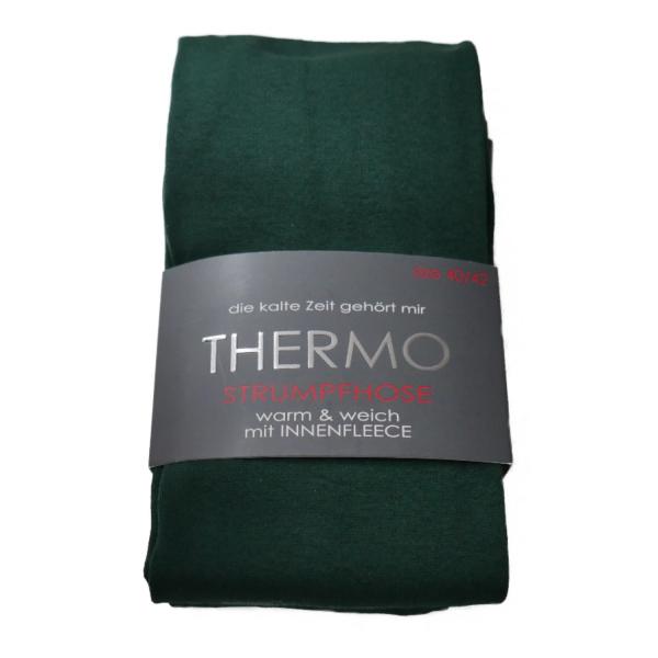 Damen Thermo-Strumpfhose Grün mit Innenfleece für den Winter | Superweich und wärmend
