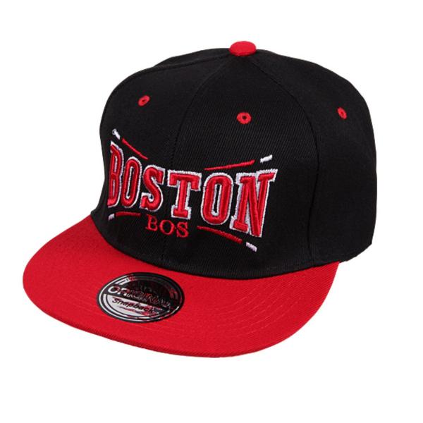 Basecap „BOSTON“ Snapback Cap Schwarz-Rot