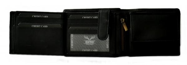 Männer Portemonnaie Leder Schwarz mit Münzfach & RFID-Schutz