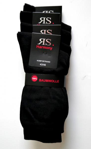 Herren Business-Socken 100% gekämmte Baumwolle in Schwarz | 3 Paar mit verstärkter Ferse und Spitze