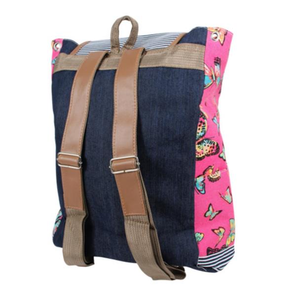 Rucksack Damen mit Schmetterlinge Außentaschen & Innentasche mit Reißverschluss