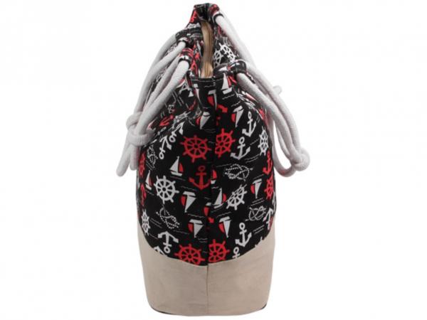 Shopper-Tasche mit maritimen Muster und Reißverschluss | Damen Shopper XXL